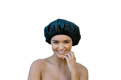 Microfiber Lined Shower Cap - Black - THIS IS FOR YOUR BATH