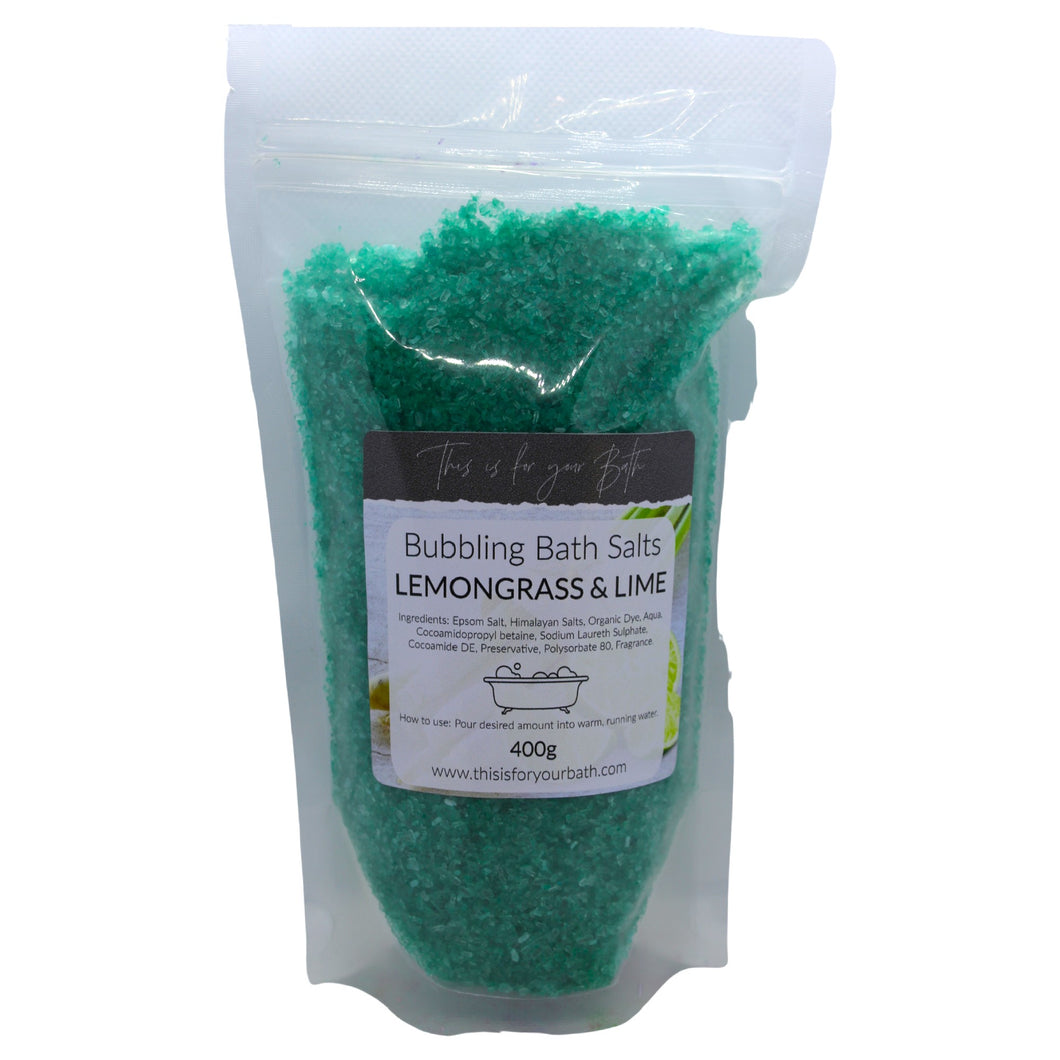 Bubbling Bath Salts - Lemongrass & Lime - THIS IS FOR YOUR BATH